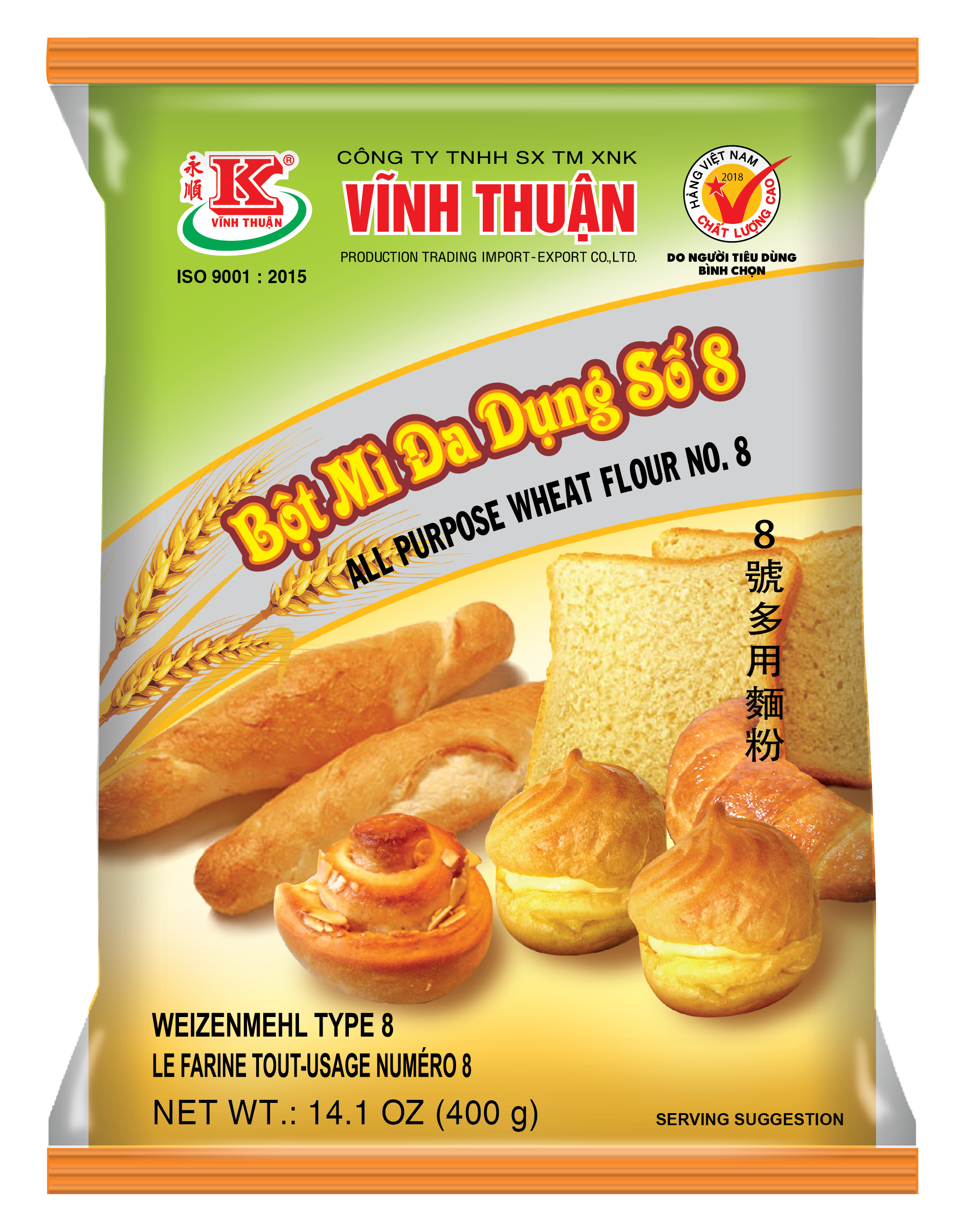 Bột Mì Đa Dụng Số 8 Vĩnh Thuận 400g chính hãng Vĩnh Thuận