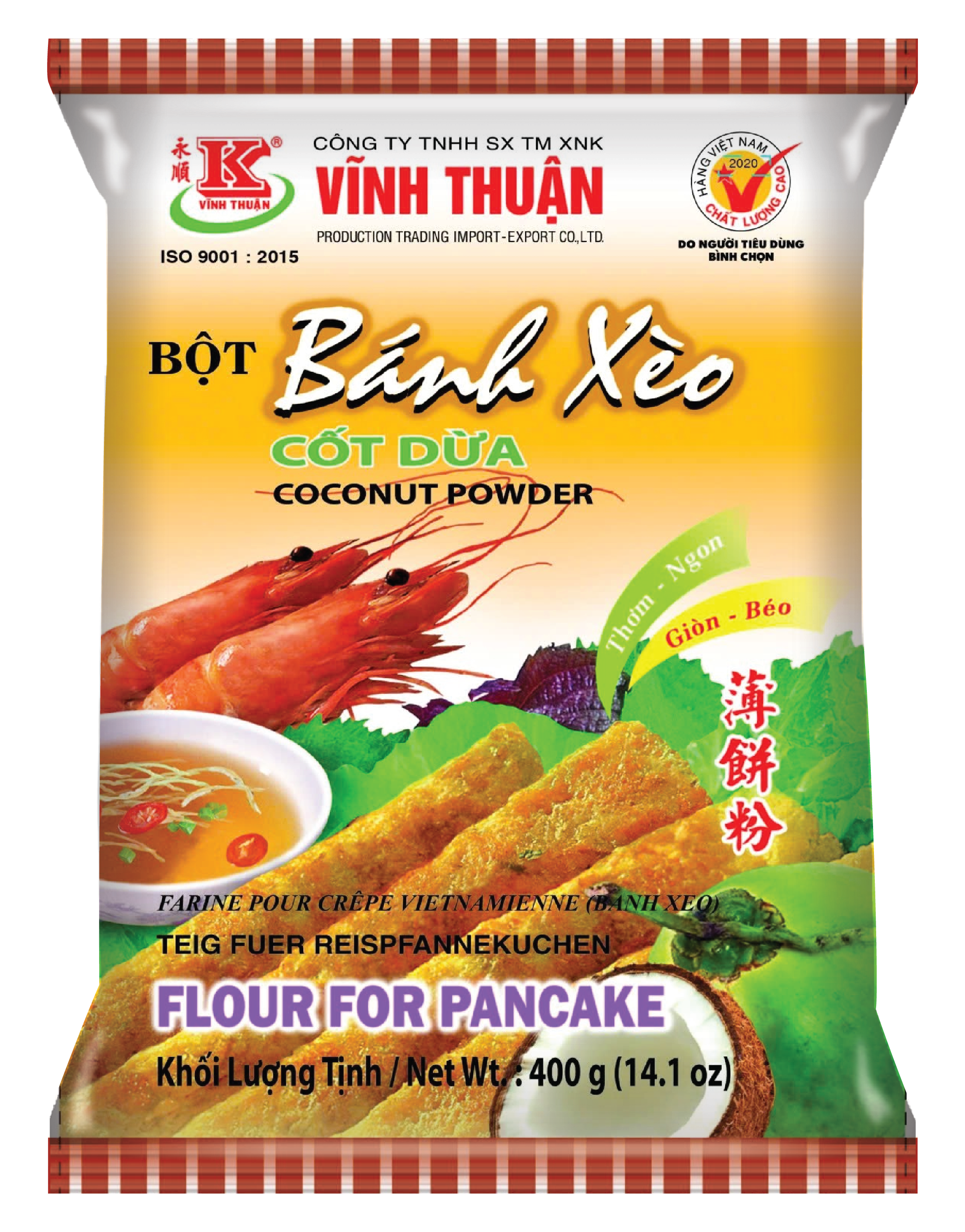 Bột Bánh Xèo Cốt Dừa Vĩnh Thuận 400g chính hãng Vĩnh Thuận